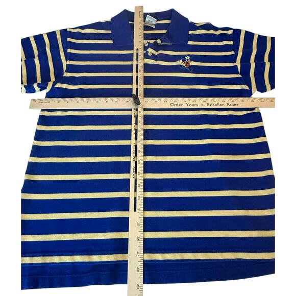Vintage Disney Store Goofy Polo Shirt Blue Yellow Stripe XL 90s Embroidered Logo - Picture 11 of 11